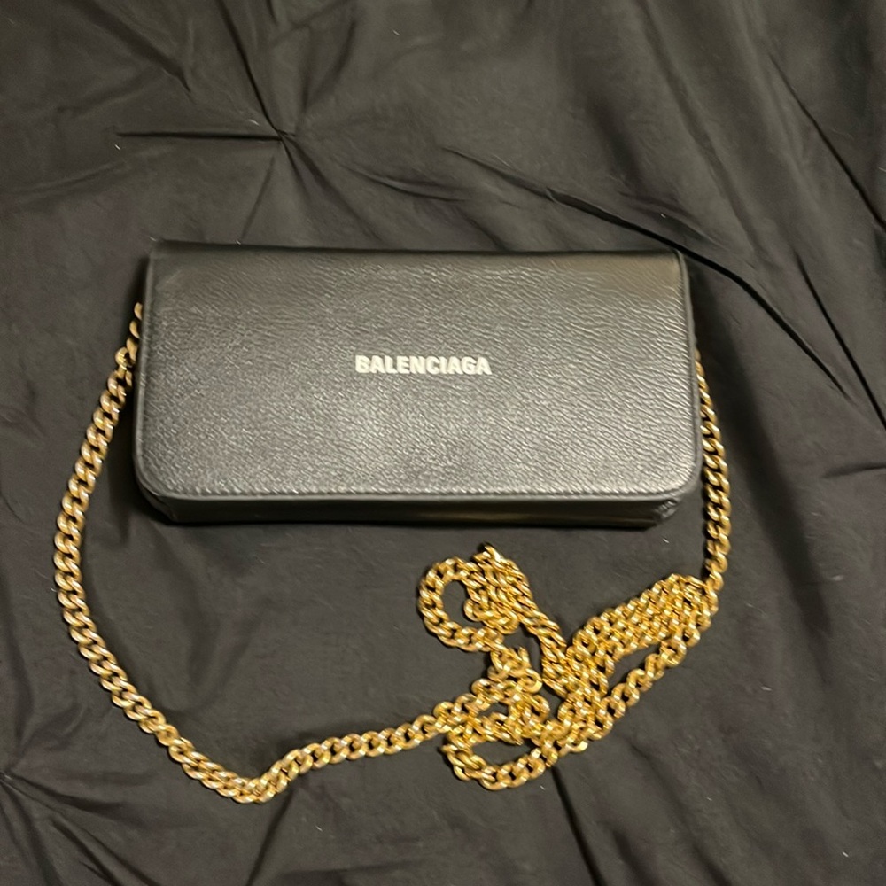 Authentic Balenciaga wallet with chain